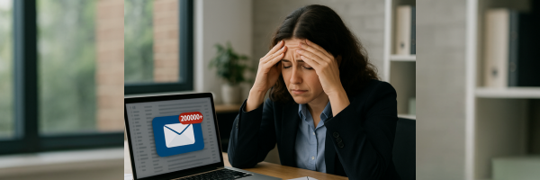 woman stressed of the emails