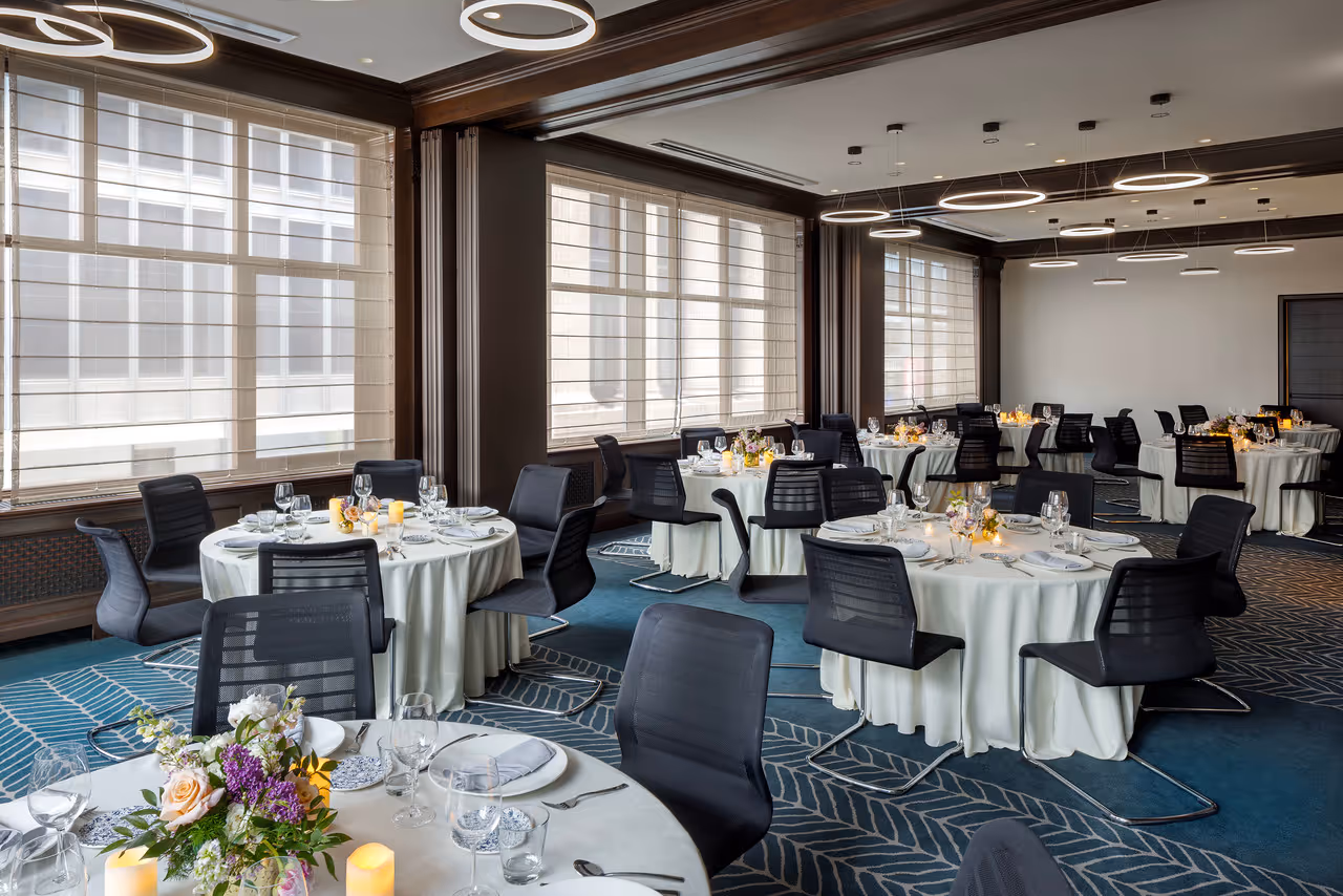 Room set for a private event at Bandol restaurant