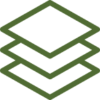 Icon showing three overlapping green layers stacked diagonally.