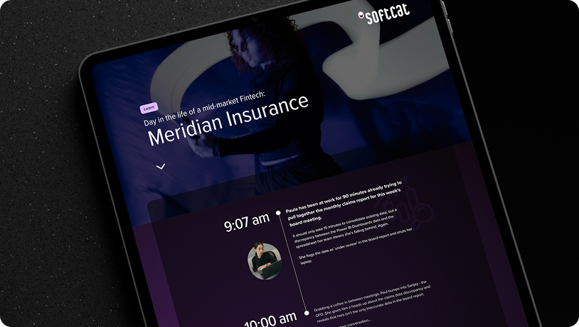 Softcat sales academy prototype shown on a tablet