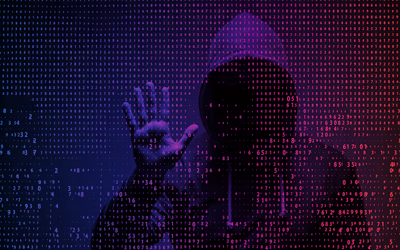 Foto toont een cyber-hacker