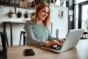 virtual team member at work