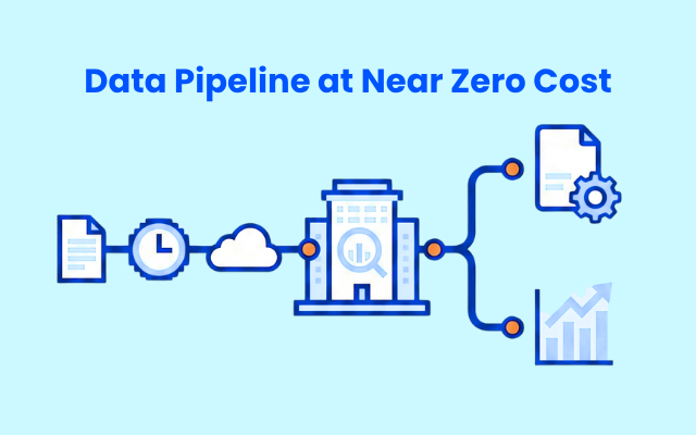 Diagram showing a data pipeline flow from files through cloud to a building, splitting to settings and graph icons - Moov