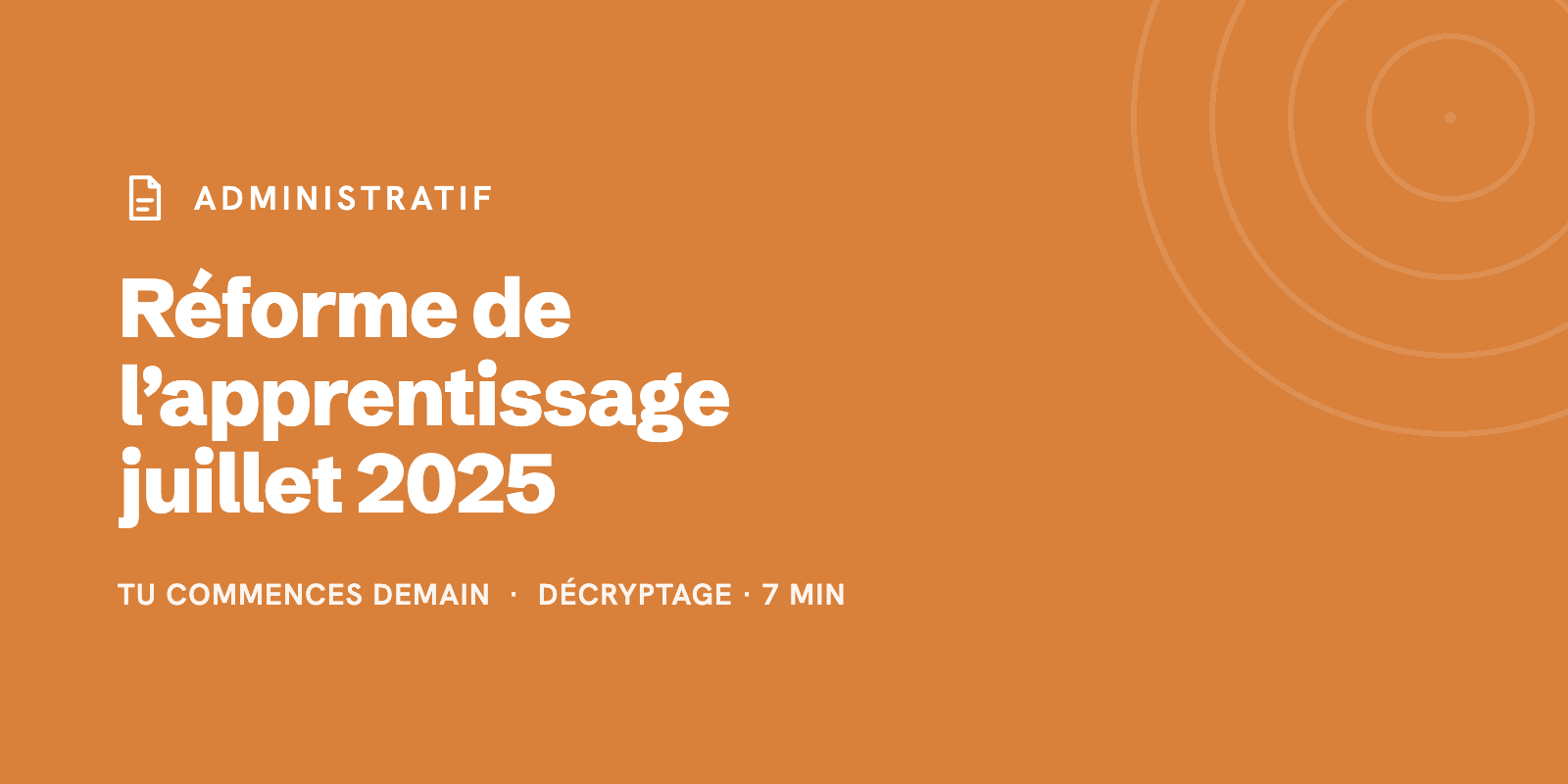 Réforme de l’apprentissage du 1er juillet 2025