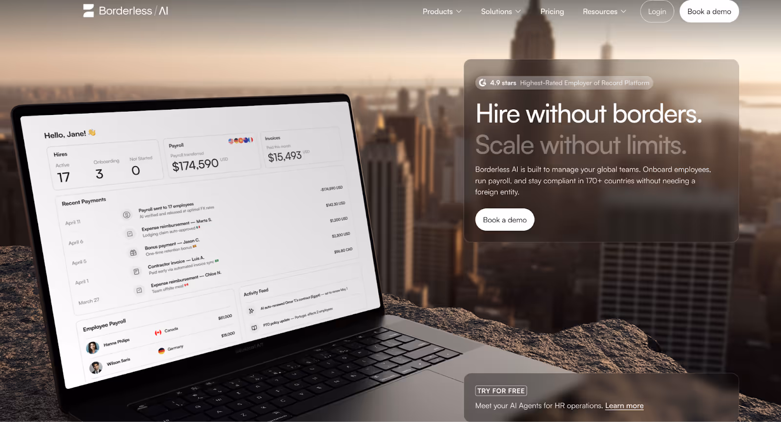 borderless ai is a competitor to velocity global