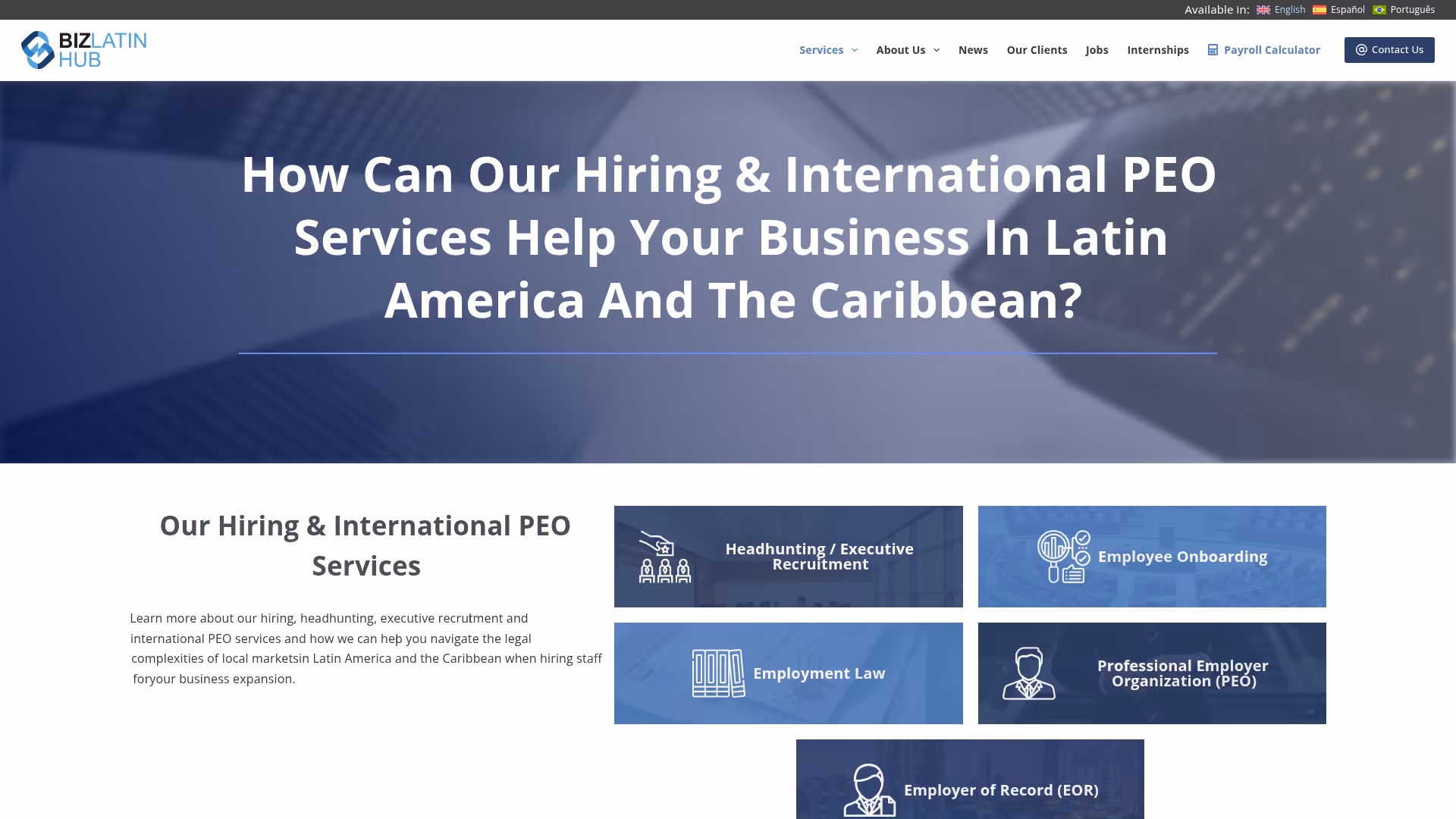 Biz Latin Hub Screenshot