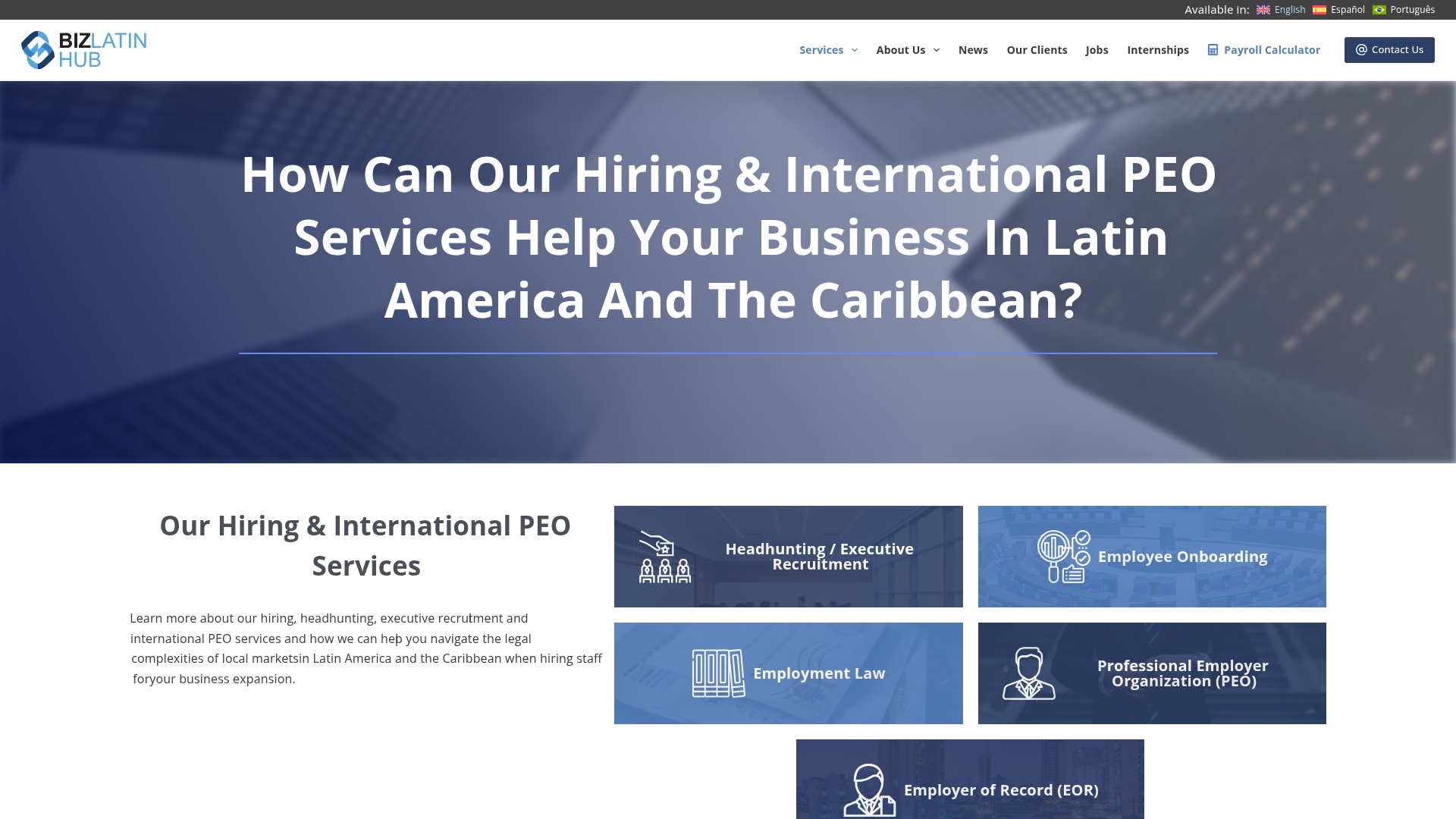 Biz Latin Hub Screenshot