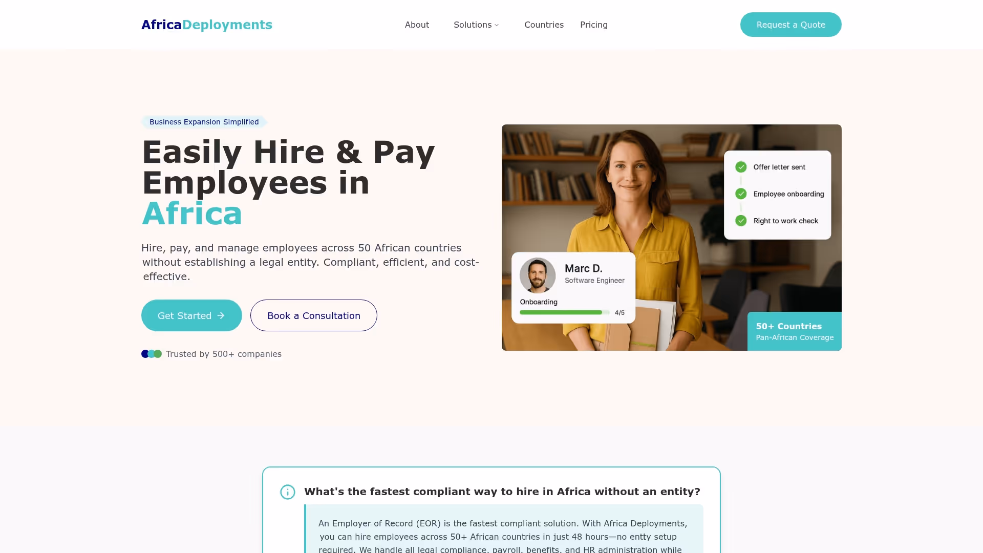 Africa Deployments Screenshot
