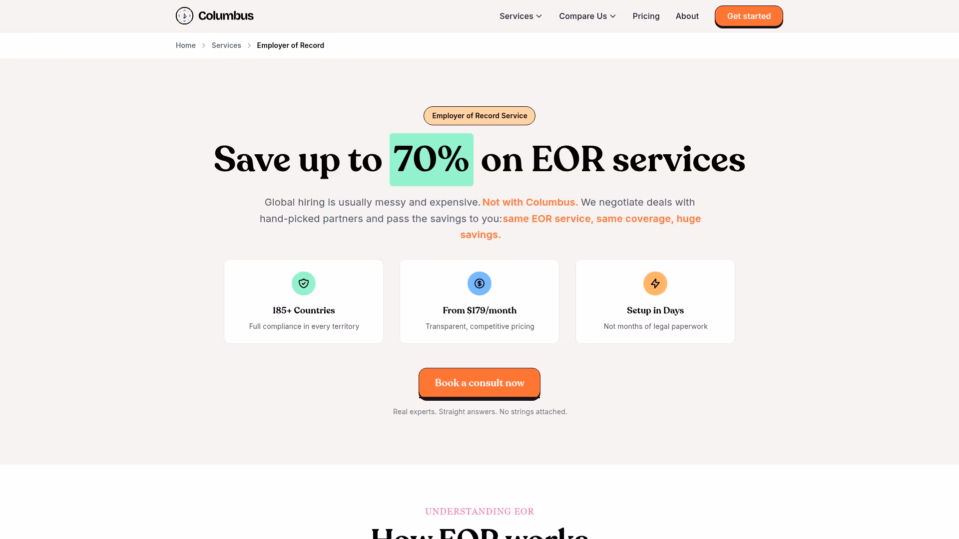 Hire with Columbus Screenshot