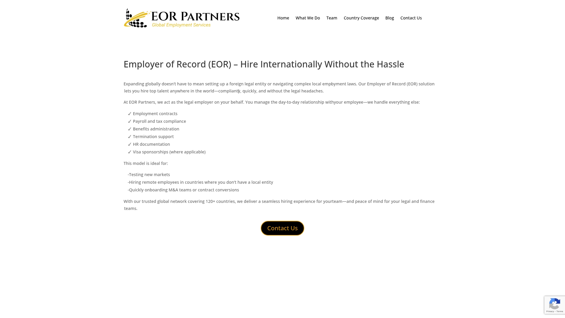 EOR Partners Screenshot