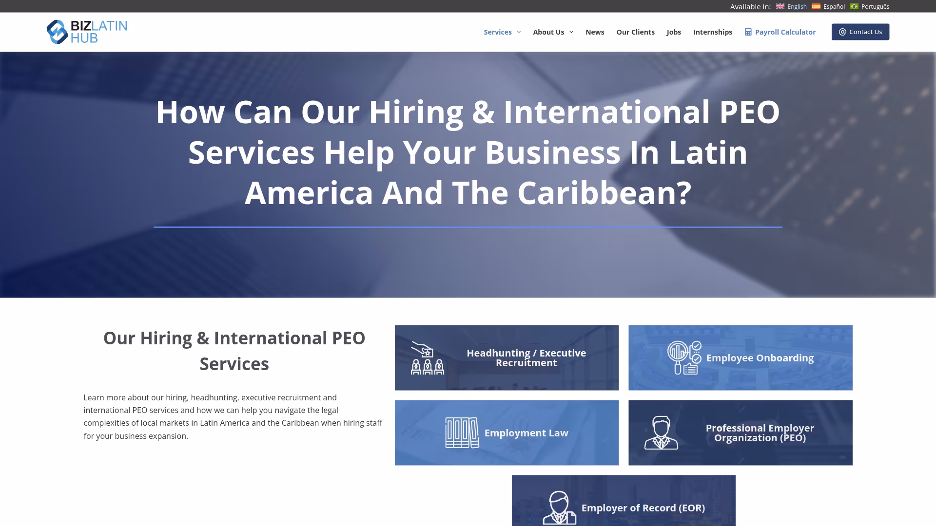 Biz Latin Hub Screenshot