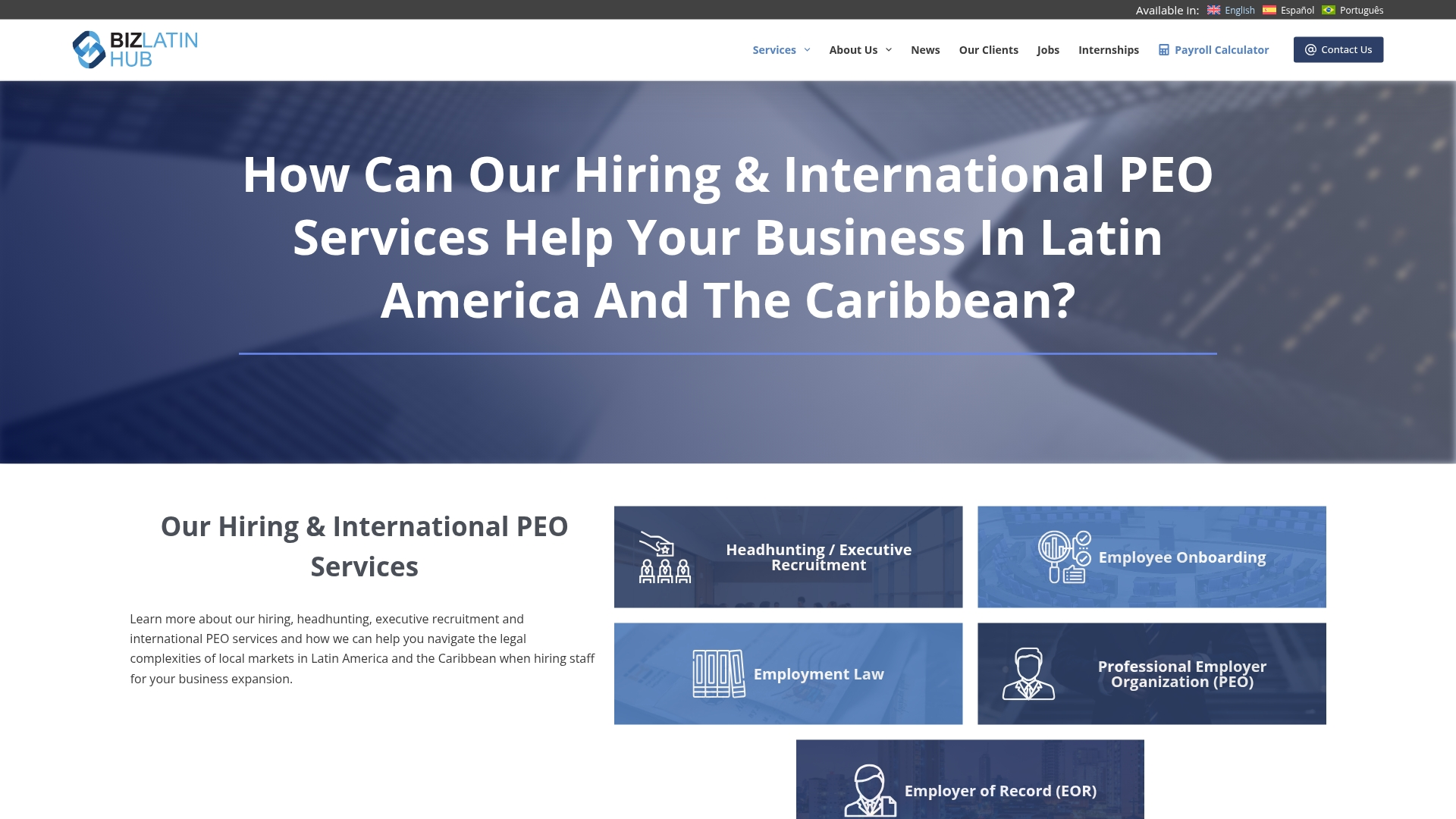 Biz Latin Hub Screenshot