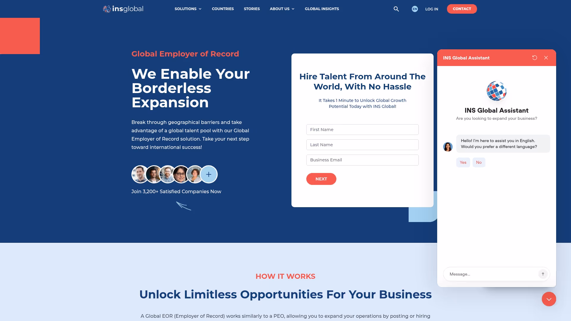 INS Global Consulting Screenshot