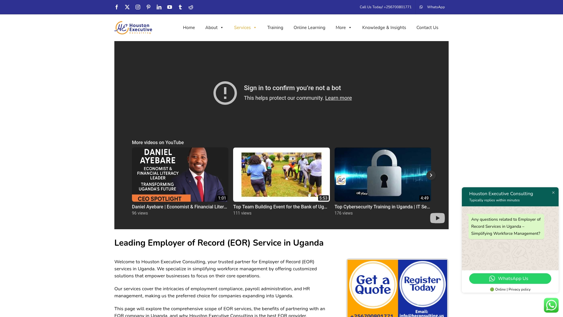 Houston Executive Consulting Screenshot