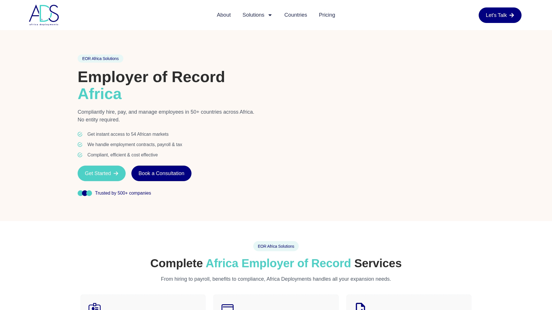 Africa Deployments Screenshot
