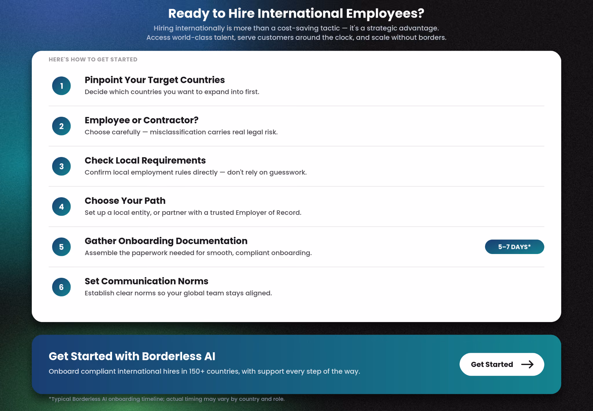 6 steps to hire an international employee