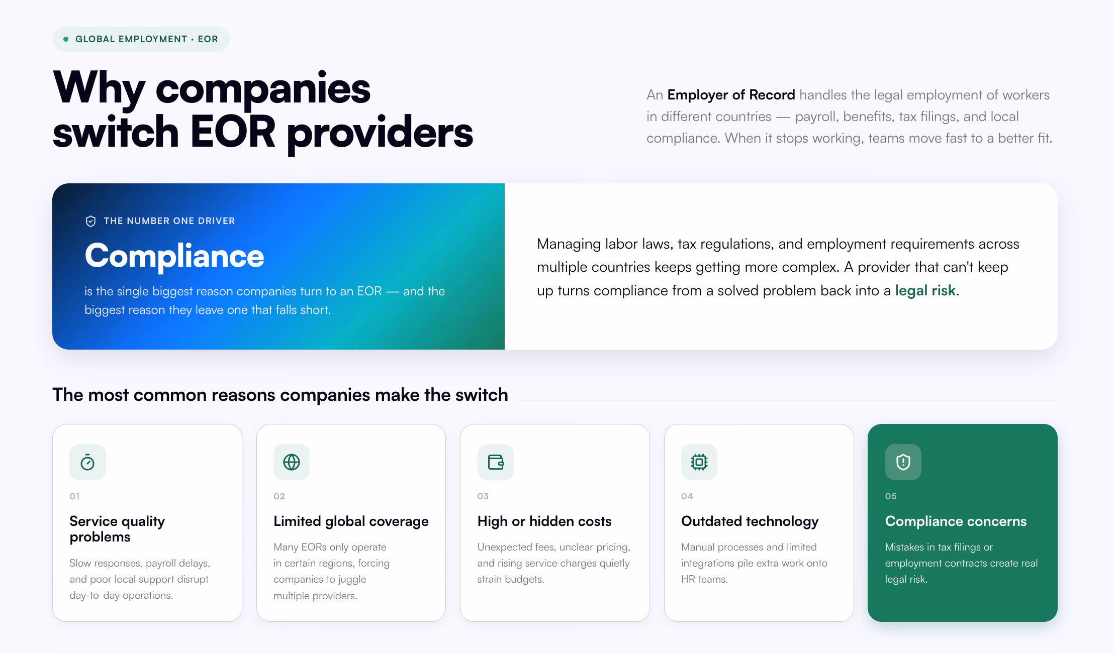 Why companies switch EORs