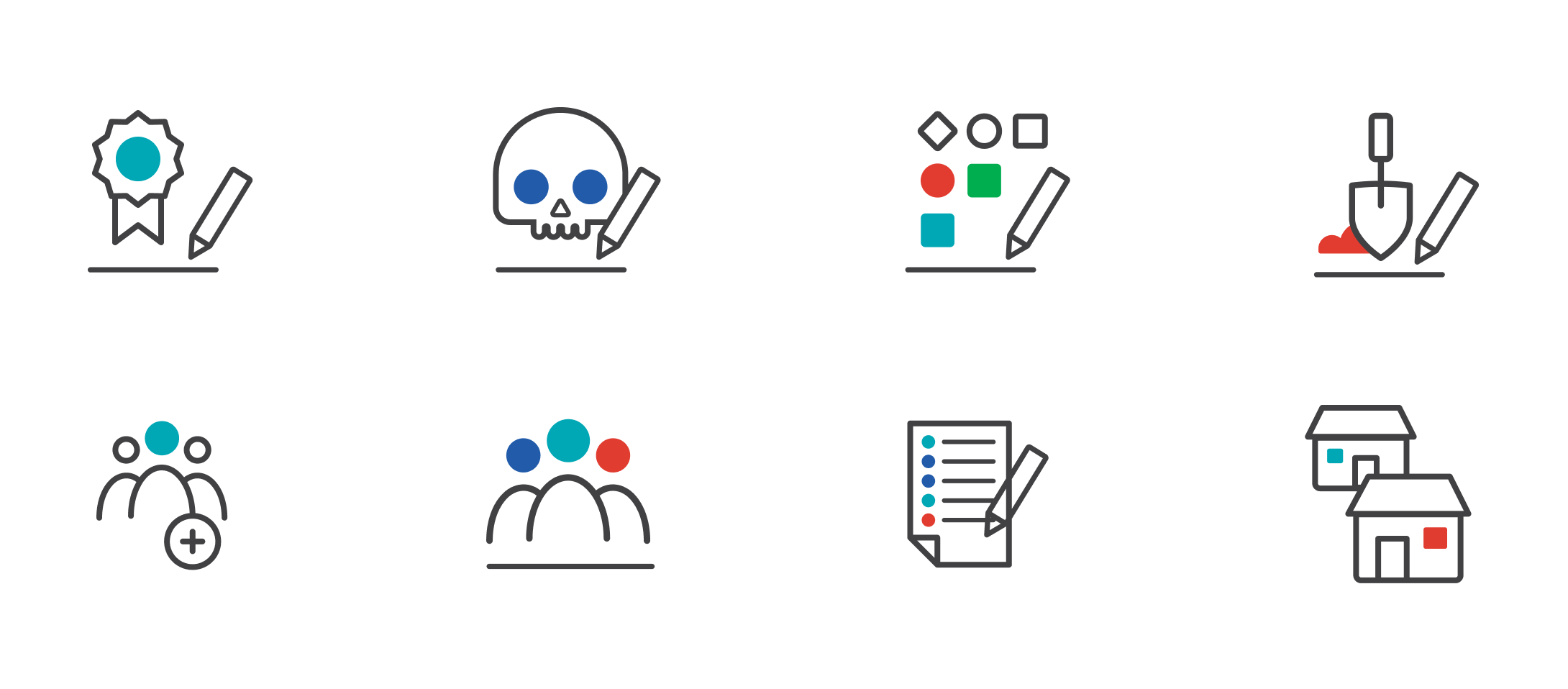 Icons designed to match the story of PASt.