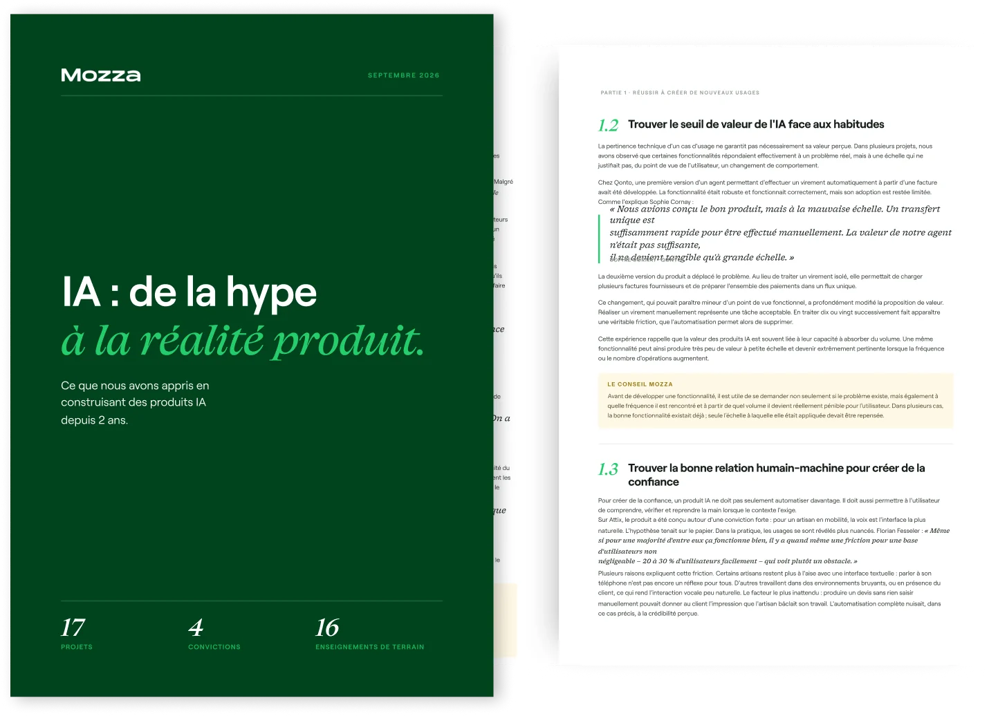 Couverture de l’étude Mozza « IA : de la hype à la réalité produit »