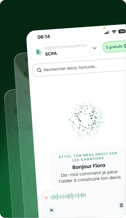 Application mobile Attix : génération de devis à la voix pour les artisans du BTP