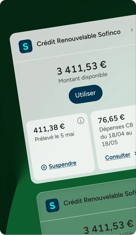 Application mobile Sofinco : suivi du crédit disponible