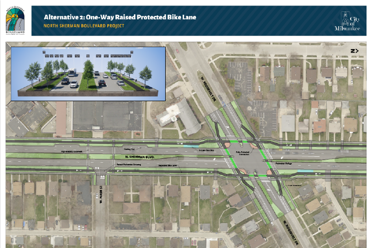 PIM #2 Alternative 2: One-Way Raised Protected Bike Lane Exhibit
