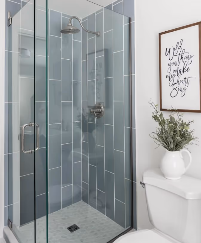 Corner shower glass