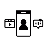 Icon of an open book with a small horizontal line above it on a black background.