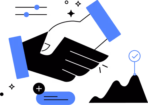 Phone graphic with generic assets in orbit around