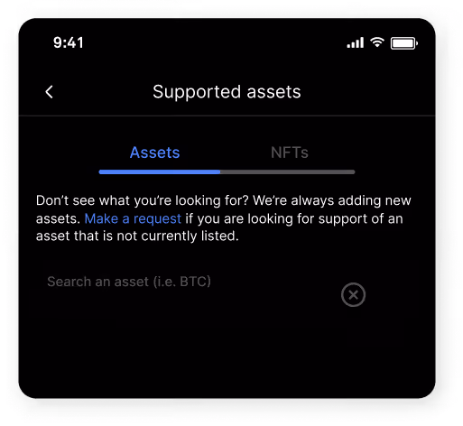 A coin with generic assets in orbit around