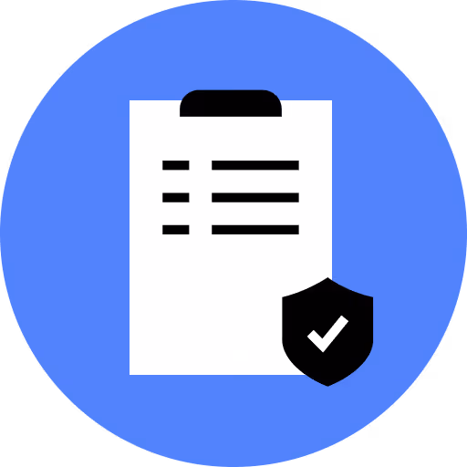 Clipboard with a checklist and a shield icon with a checkmark representing verified tasks.