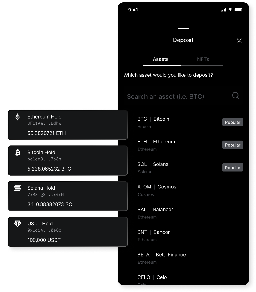 A coin with generic assets in orbit around