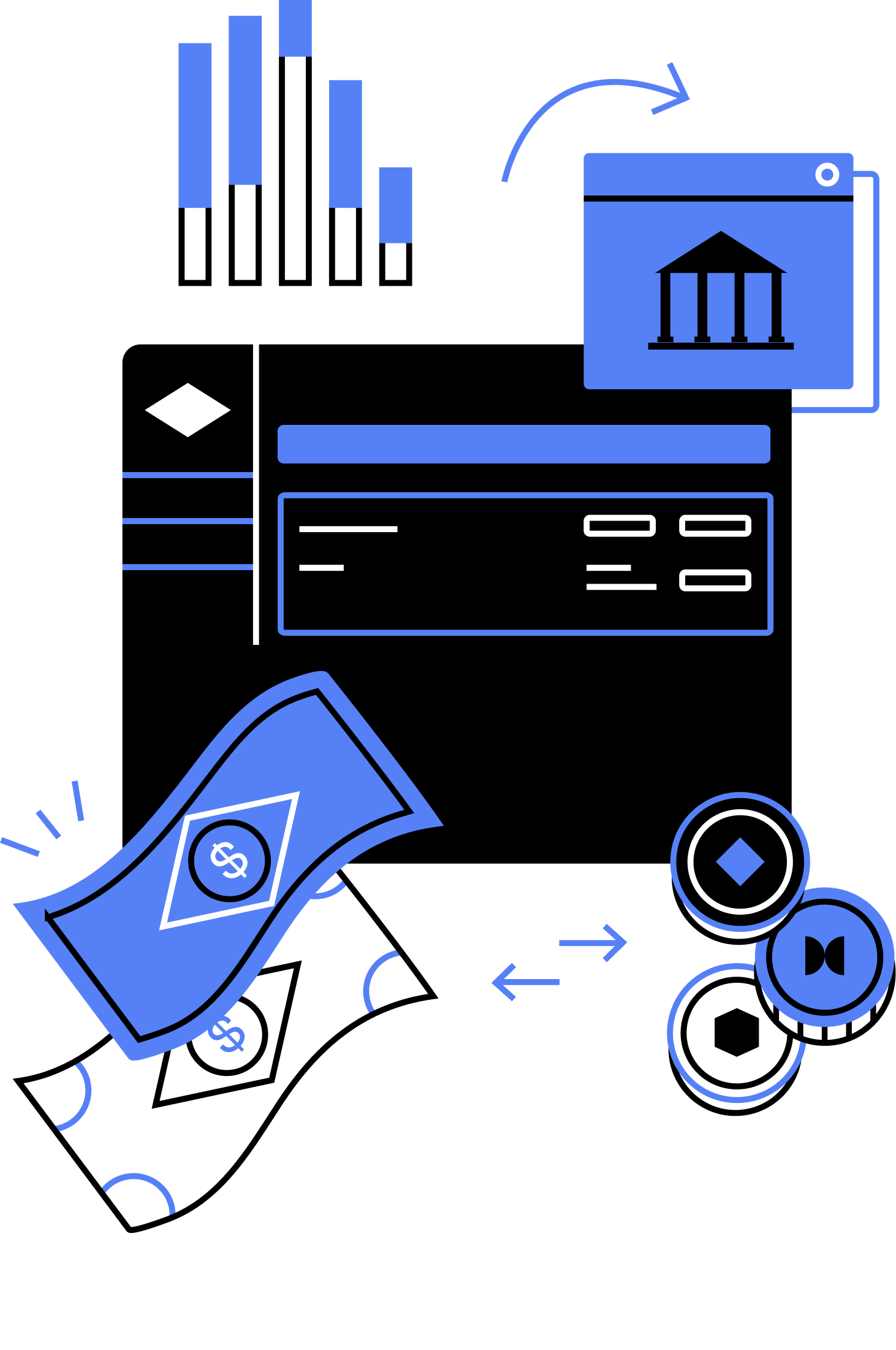 Abstract graphic with phone and checkmarks