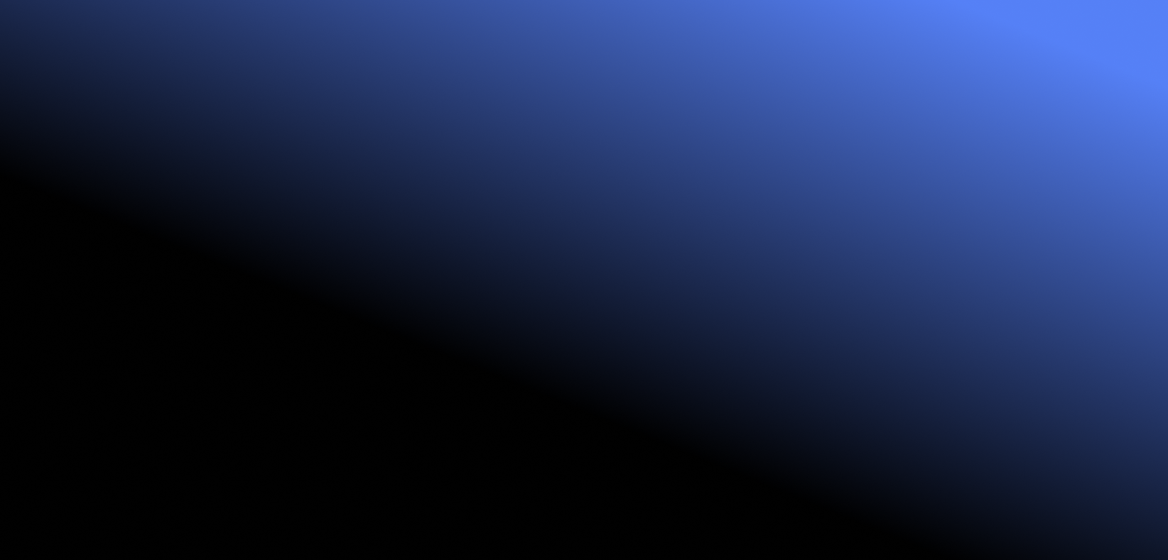 Abstract gradient background with black fading into blue from bottom left to top right.
