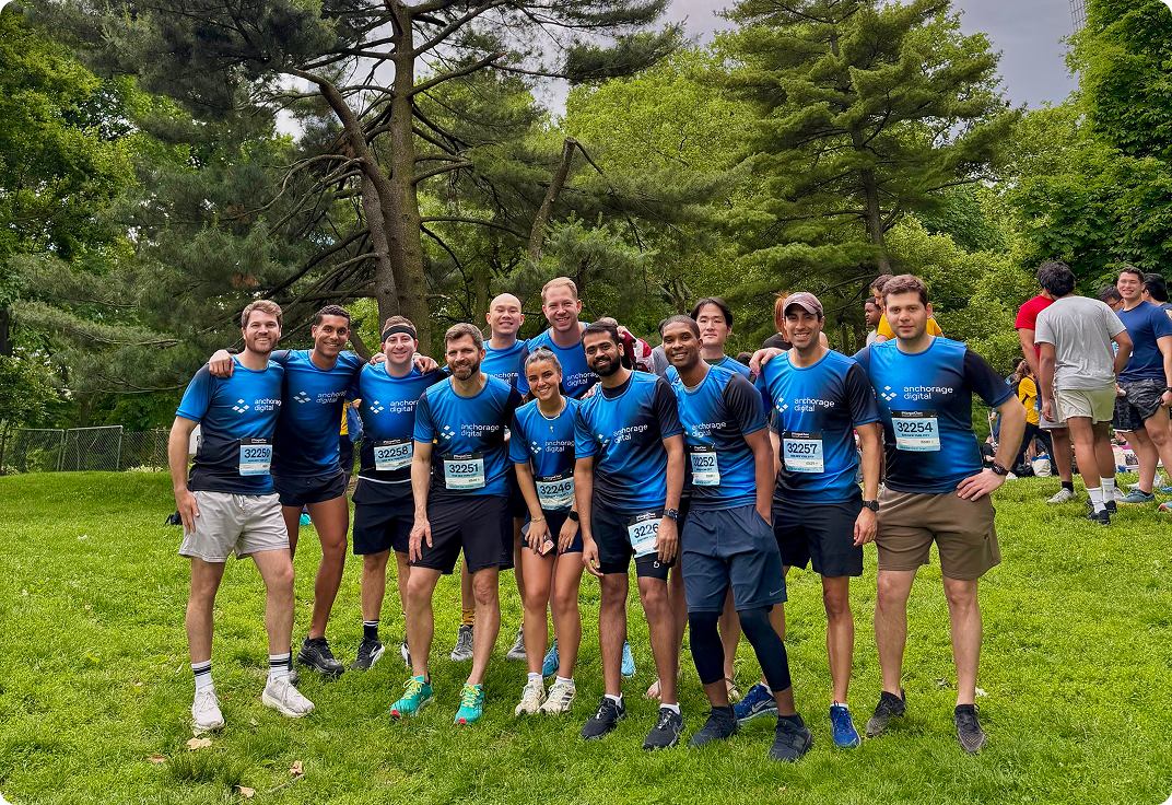 Anchorage Digital employees gather for the Corporate Challenge 5k in Central Park