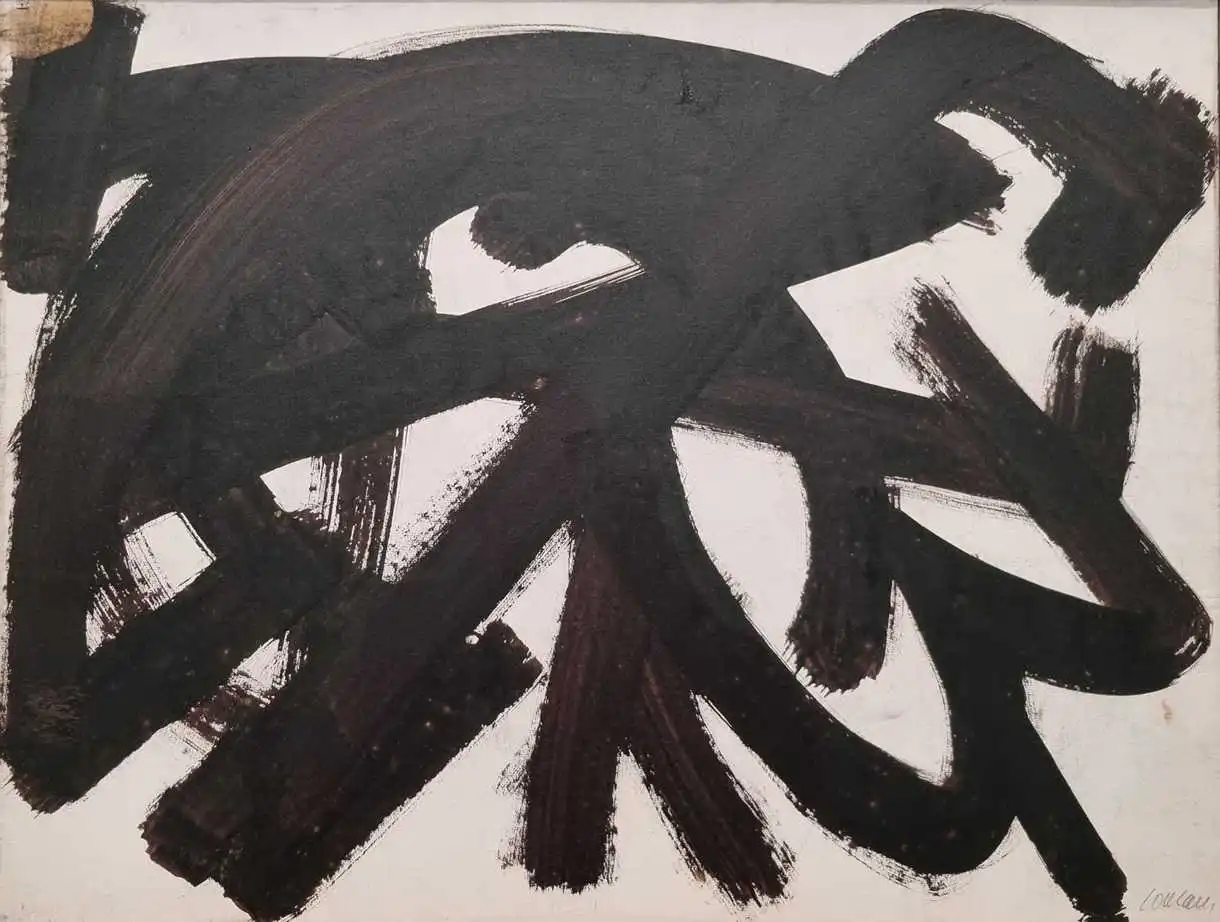 Exposition de peinture sur papier de Soulages au Musée du Luxembourg