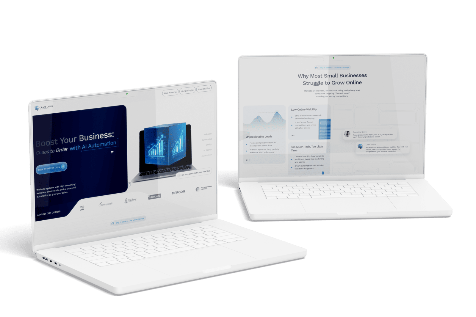 Craft Lions landing page designed and built by YAVACADO in Webflow with a clean, modern aesthetic