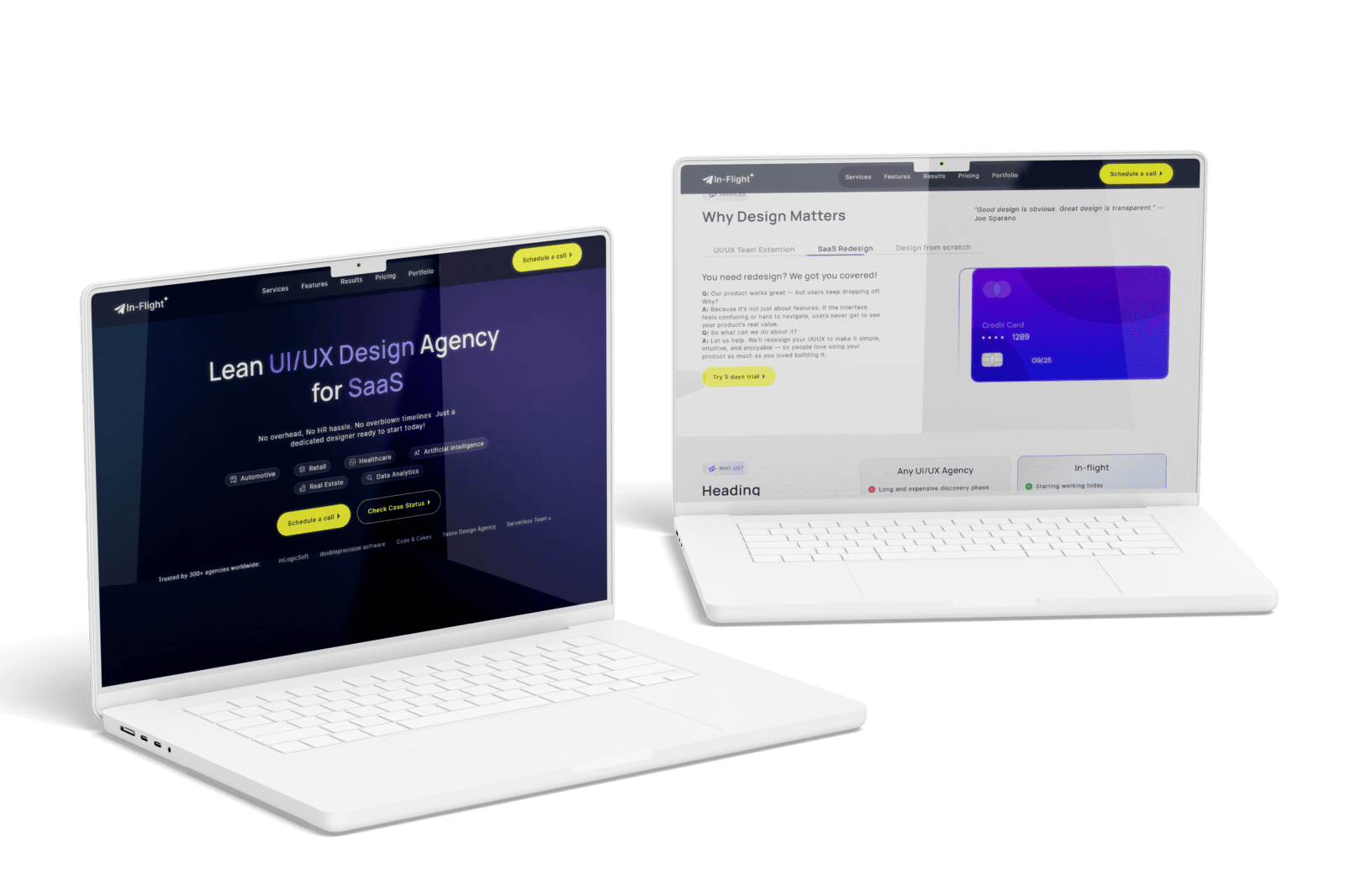 Inflight.Design homepage designed by YAVACADO in Figma and developed in Webflow with modern UI/UX and basic SEO