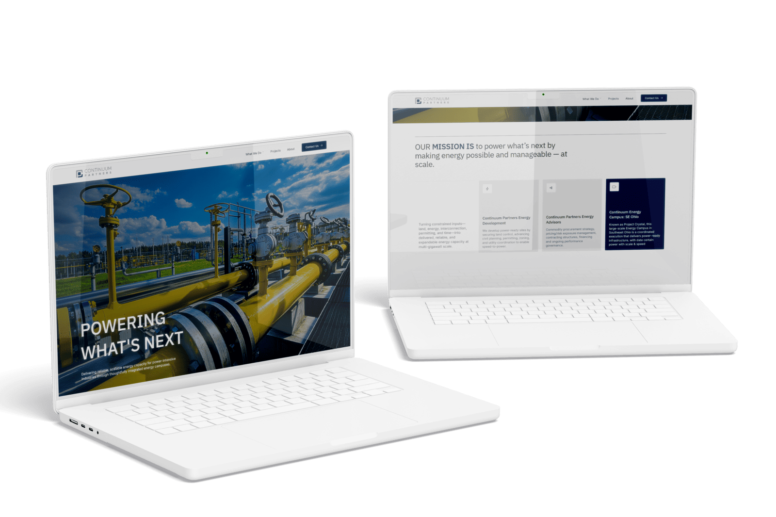 Continuum Partners energy consulting landing page designed and developed by YAVACADO in Webflow within 12 hours