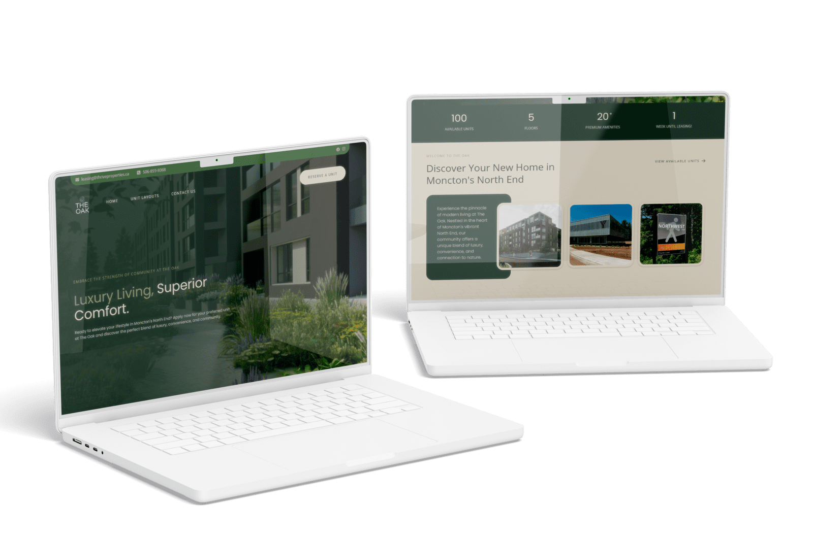 YAVACADO spearheads the creation of a corporate website for a real estate company, spotlighting The Oak community in Moncton's North End. Leveraging Figma and Webflow, we develop a responsive platform with custom design elements, seamless integrations, and a virtual tour feature, enhancing the user experience for potential buyers and renters.