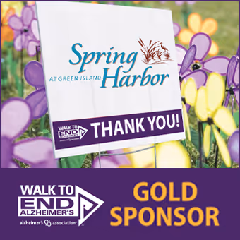 Spring Harbor Gold Sponsor for Walk to end Alzheimer's