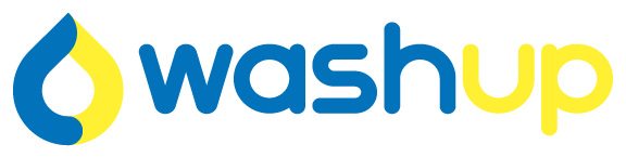 The WashUp logo, a platform built for every type of car wash to help with operations and maintenance.