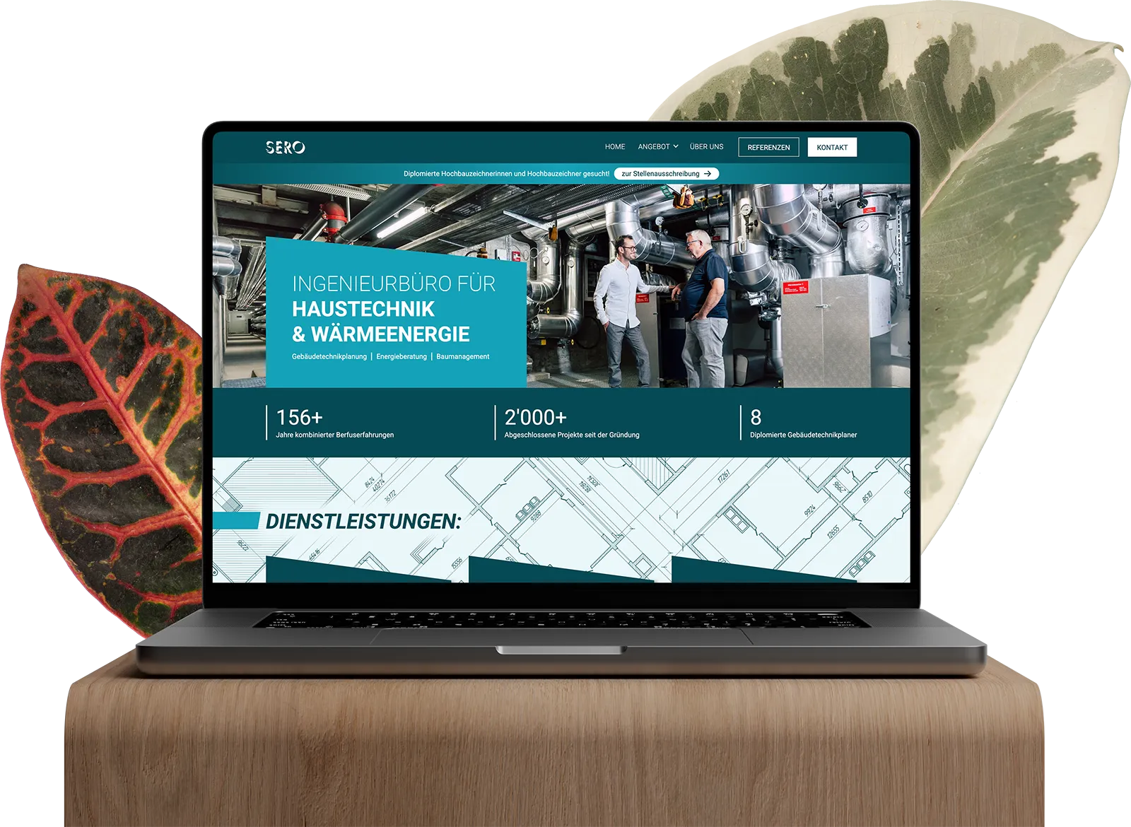 Vorschau der modernen Webseite der SERO GmbH, einen Ingenieurbüro KMU aus der Schweiz im Kanton Aargau