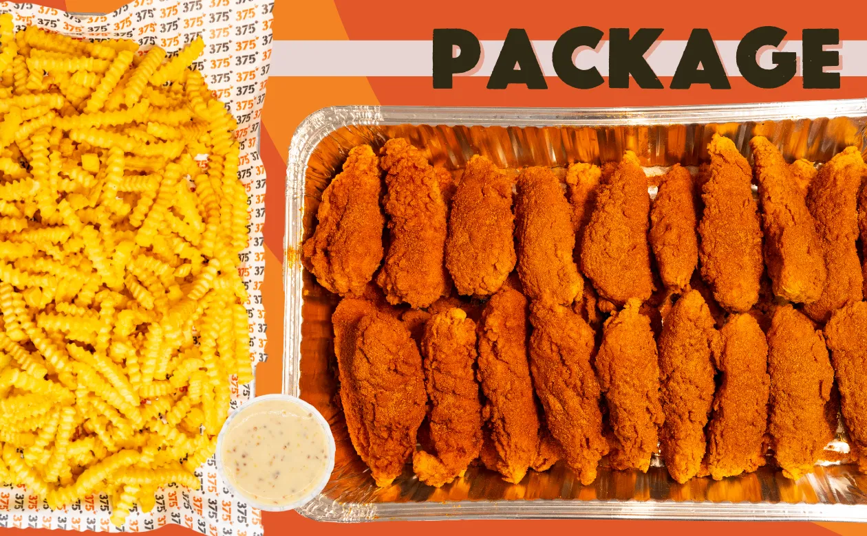 a couple of trays of fried food next to a bowl of fries