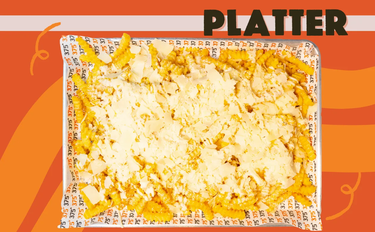 A tray of truffle parmesan fries