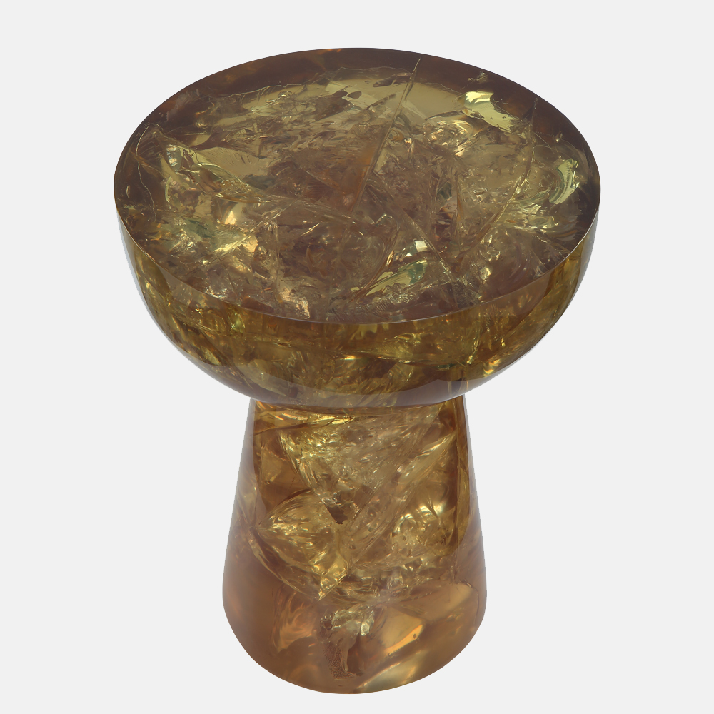 Clove Ii side table, side view - Carlyle Collective