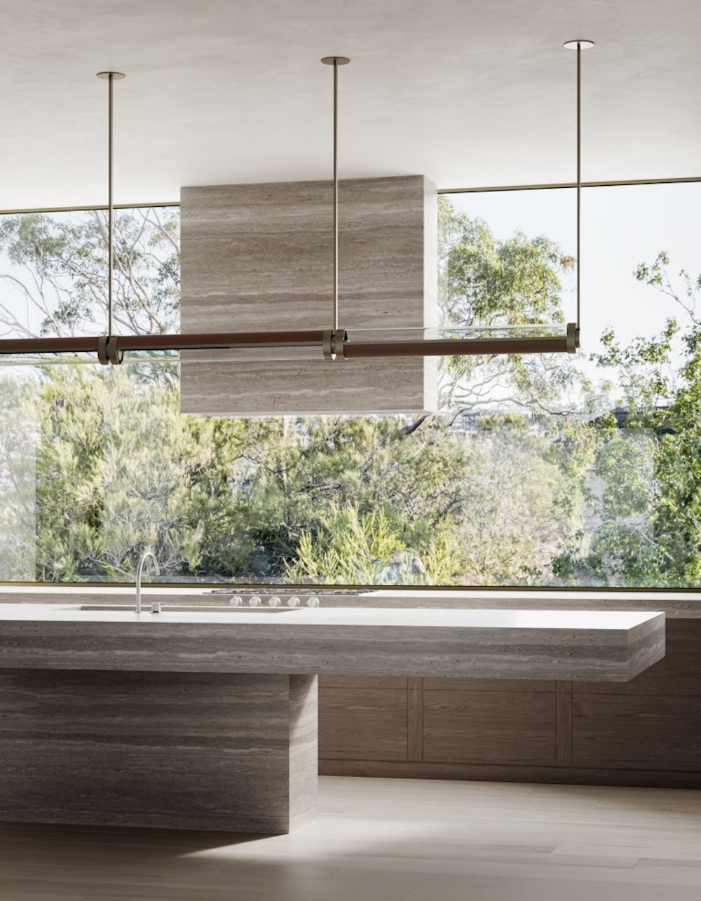 Swivel double pendant, styled interior view - Carlyle Collective