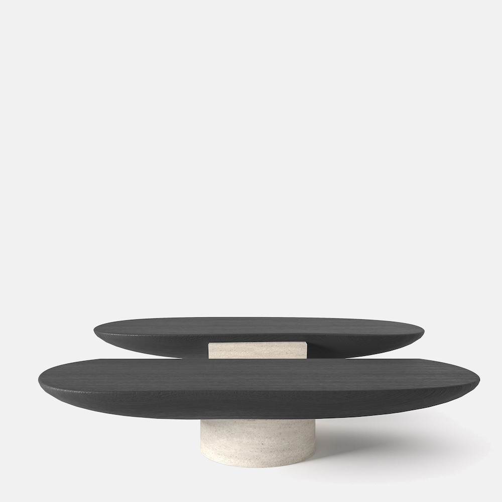 Sanza coffee table, side view - Carlyle Collective
