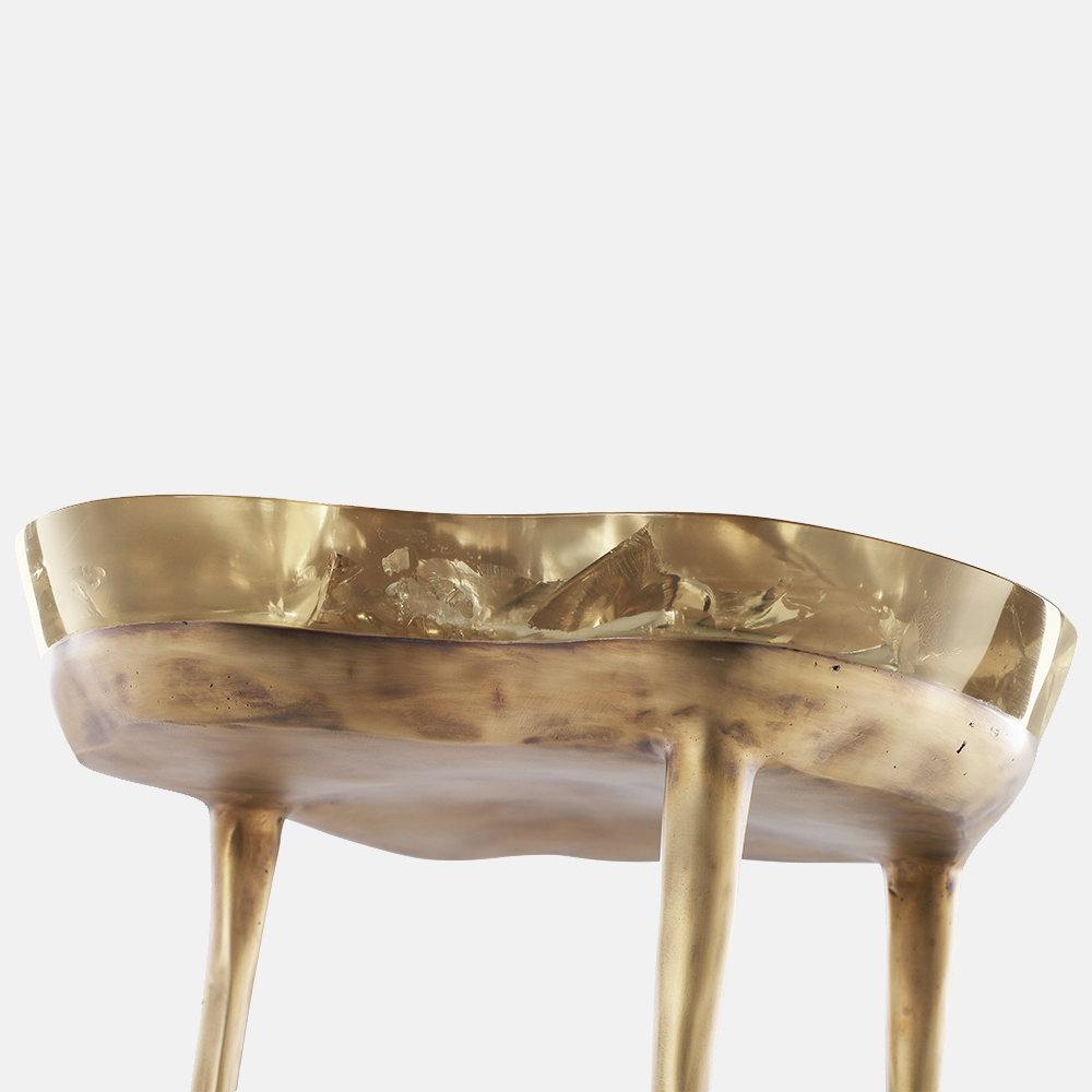 Biago side table, side view - Carlyle Collective
