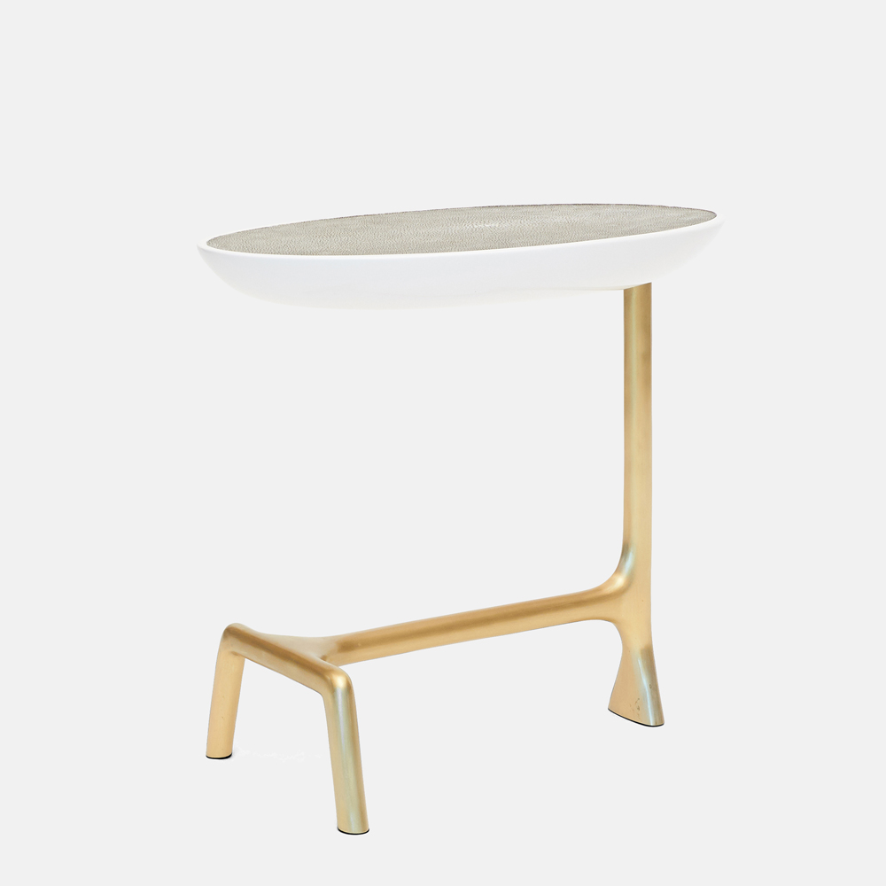 Uovo Ii side table, side view - Carlyle Collective